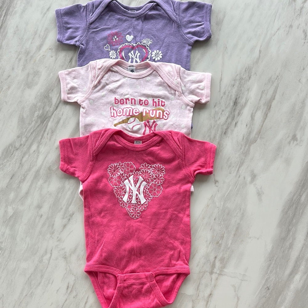 NWOT Set Of Three Soft As A Grape Purple, Rose and Pink Bodysuit Collection